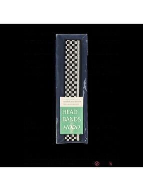 NEW Headbands of Hope Athletic Headband Black White Checkered Checkerboard Retro